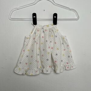 Vintage Tiny Tots Original Butterfly Polka Dot Ruffle Open Back Top Size 24M